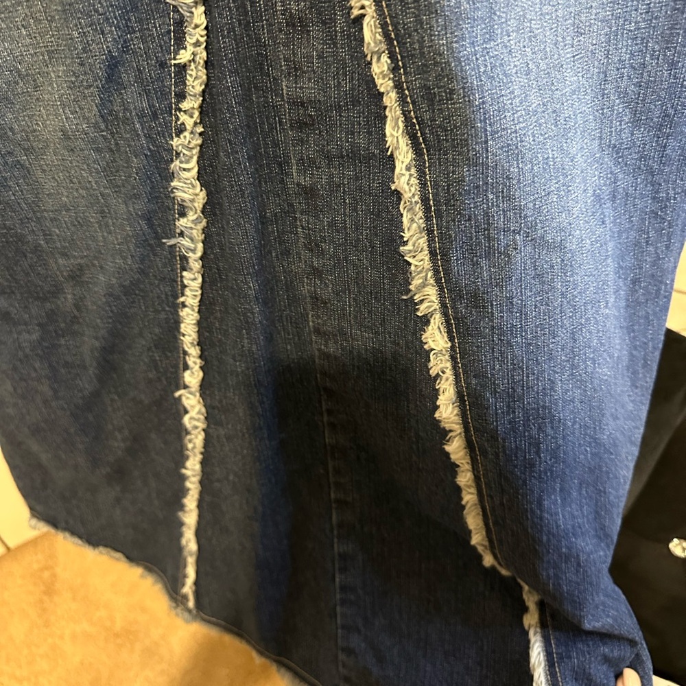 Karma Dark Blue Flare long Jean skirt Size 1 box 5 - Picture 5 of 7